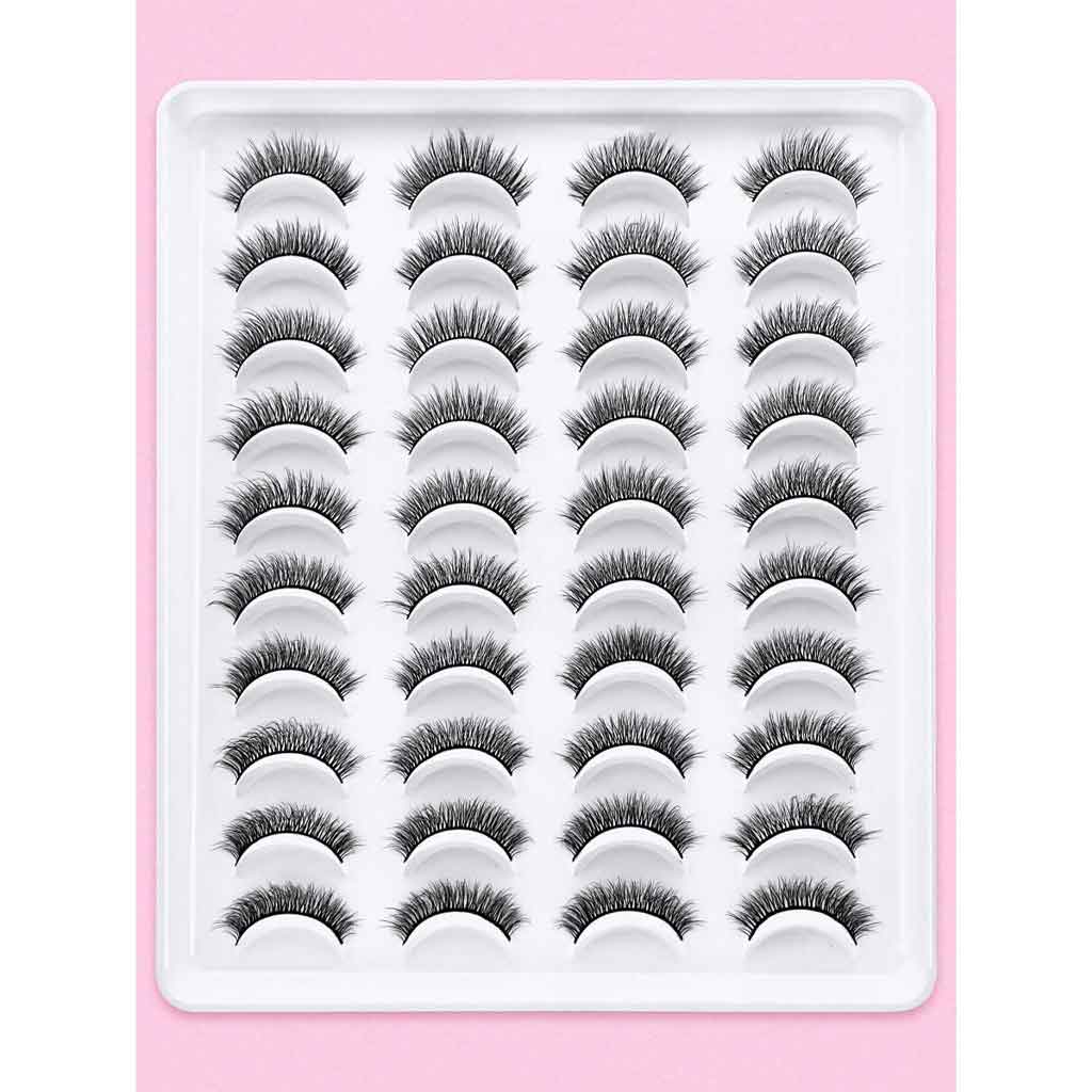 Shein 20 pairs of thick, full, faux fur false eyelashes