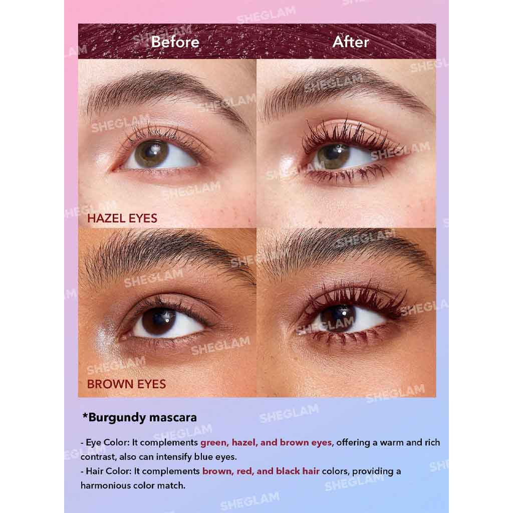 Sheglam All-In-One Volume & Length Mascara-Waterproof Burgundy