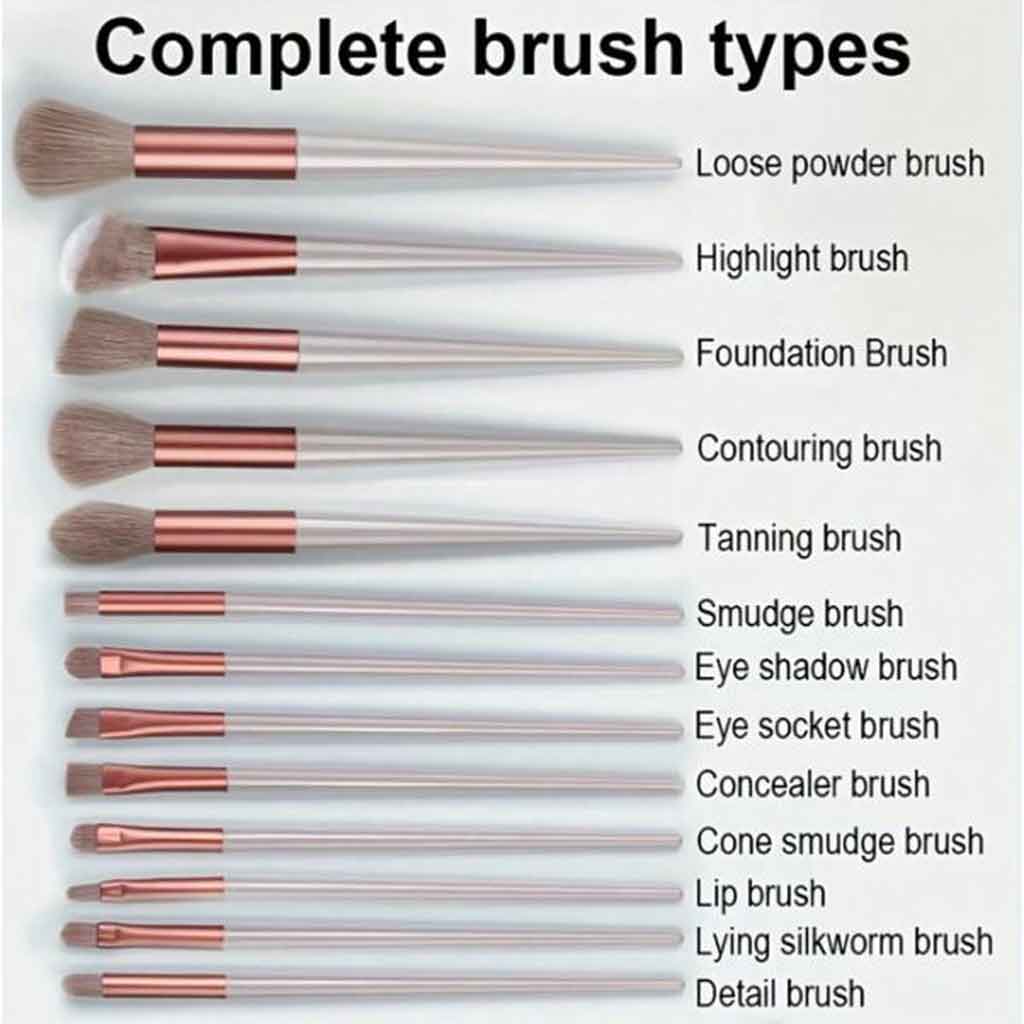 Shein Professional Makeup Brush Set Brown 13Pcs