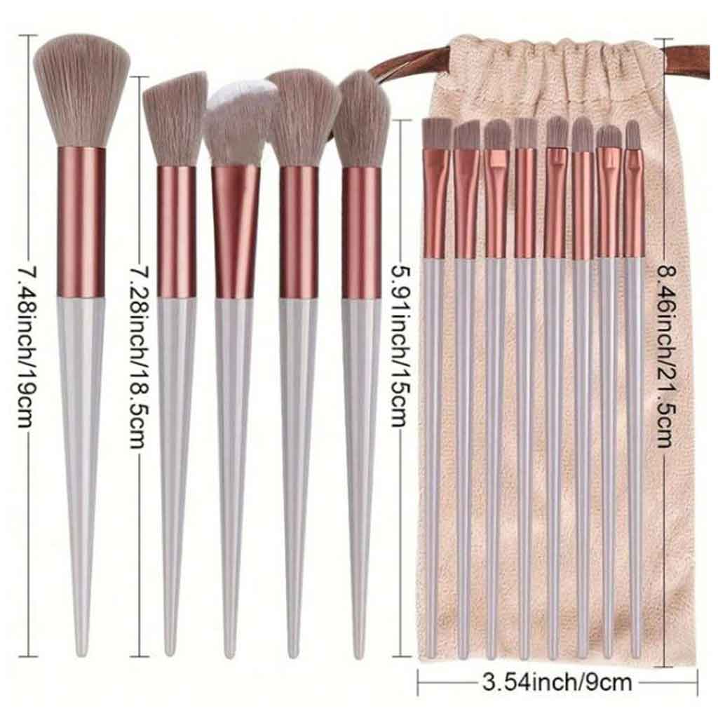 Shein Professional Makeup Brush Set Brown 13Pcs