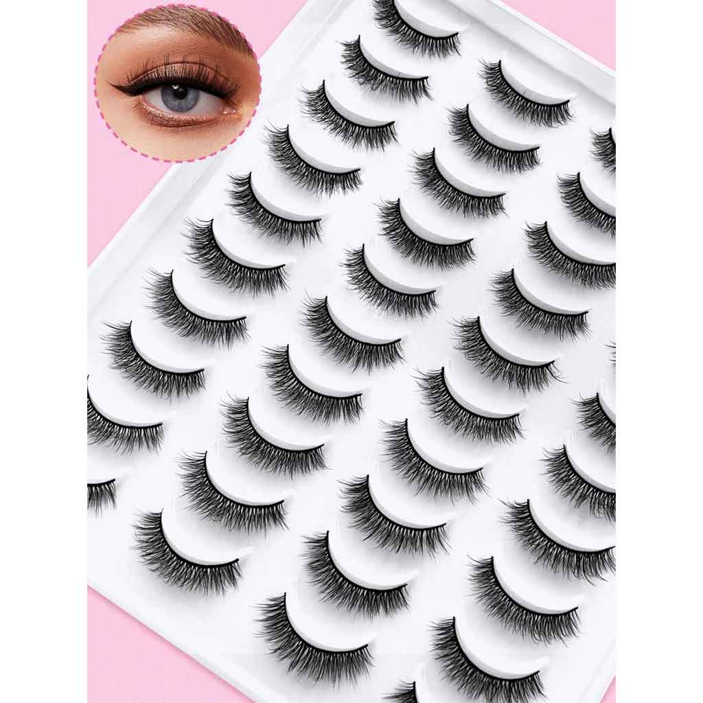 Shein 20 pairs of thick, full, faux fur false eyelashes
