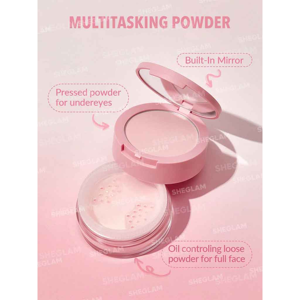 Sheglam Insta-Ready Face & Under Eye Setting Powder Duo-Bubblegum