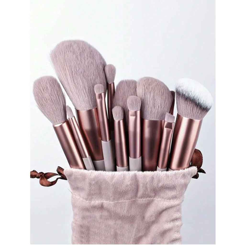 Shein Professional Makeup Brush Set Brown 13Pcs