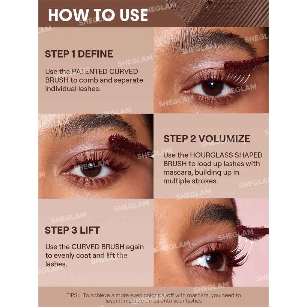 Sheglam All-In-One Volume & Length Mascara-Waterproof Macchiato