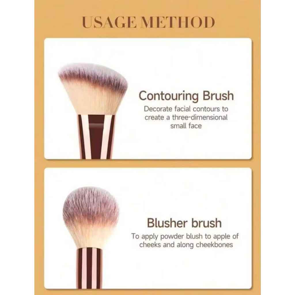 1pc Champagne-Colored Double-Ended makeup Brush