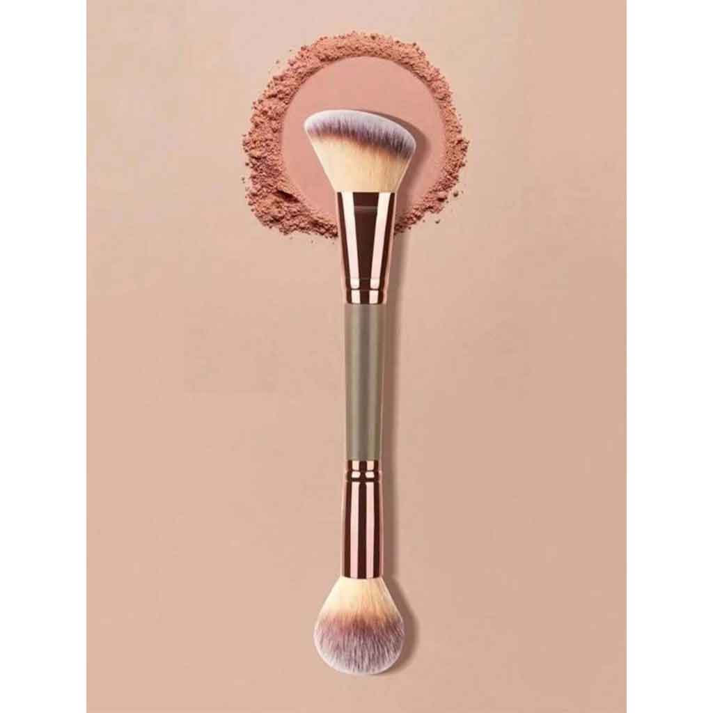 1pc Champagne-Colored Double-Ended makeup Brush