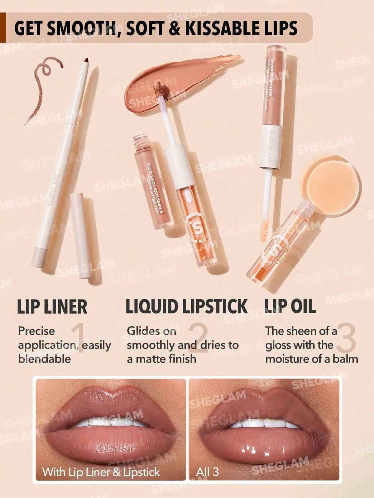 Sheglam Soft 90's Glam Lip Liner And Lip Duo Set