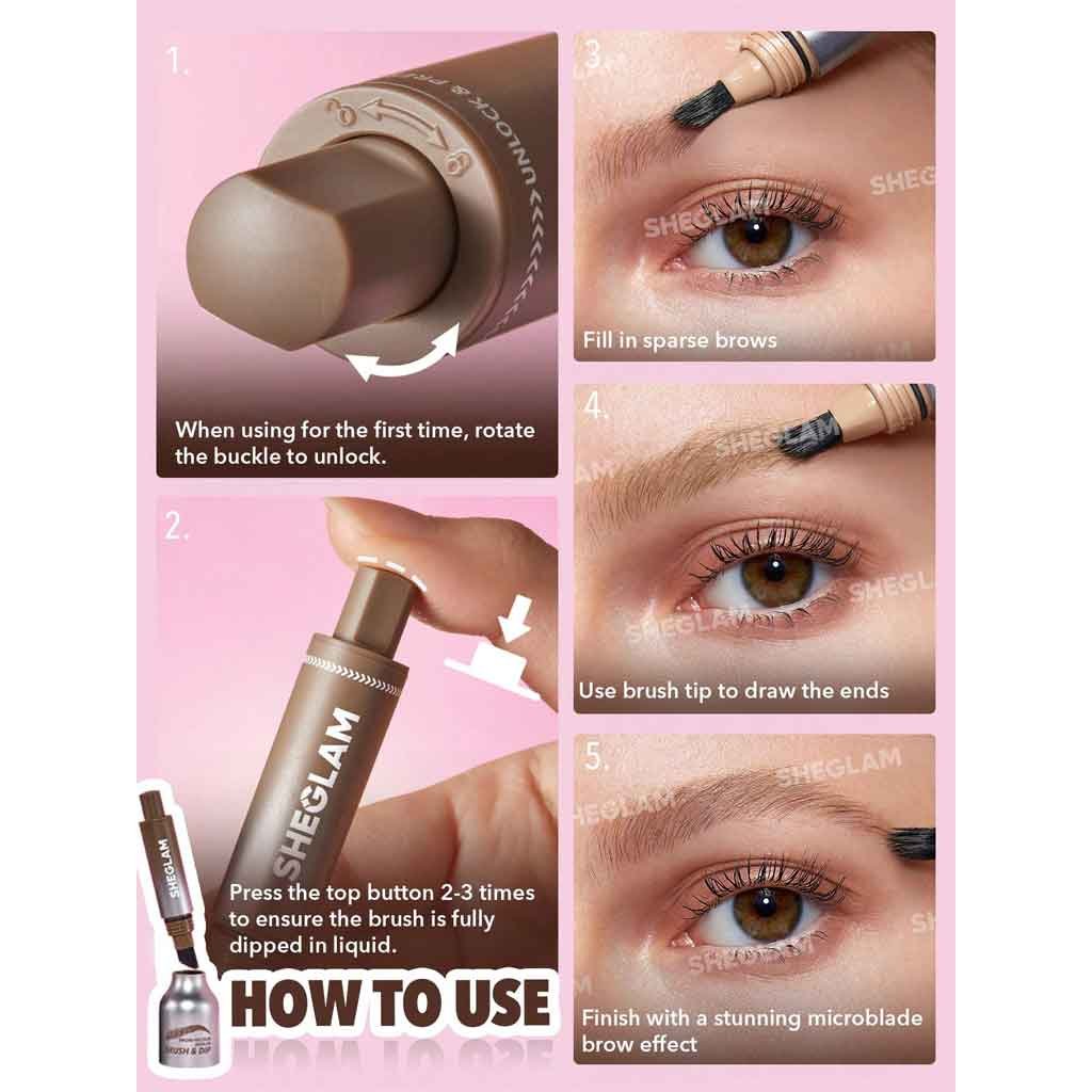 Sheglam Brow-Fection Angled Brush & Dip