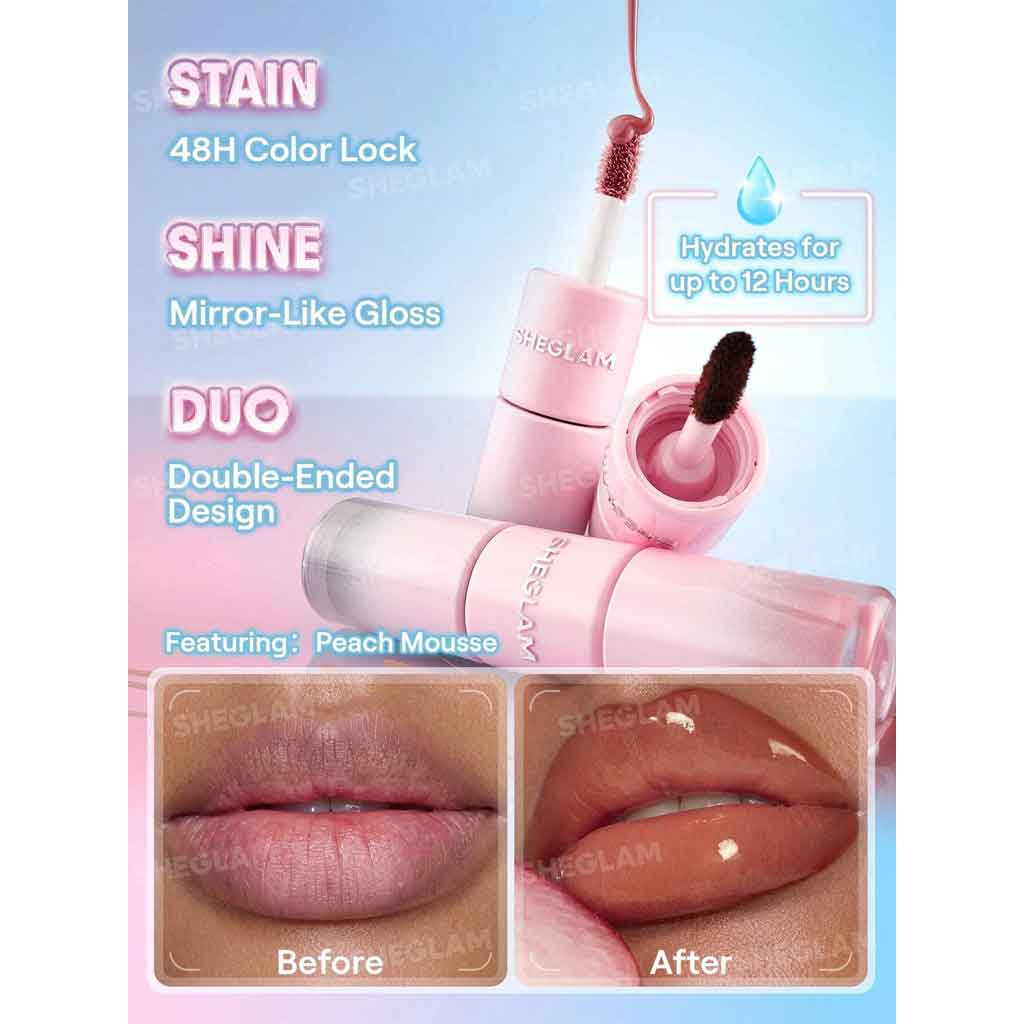 Sheglam Line To Shine Peel-Off Lip Stain & Gloss Duo