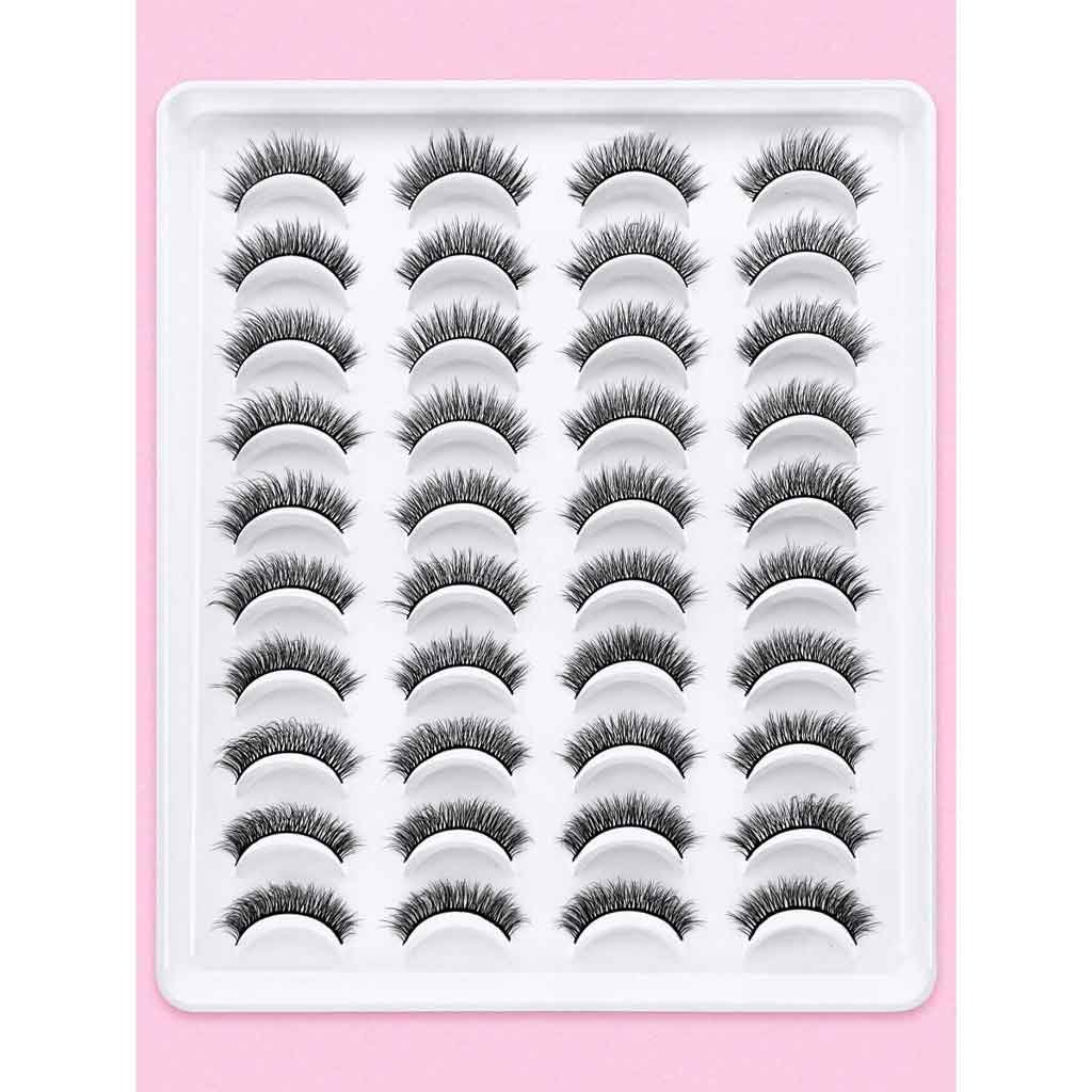 1_c5810402-baa3-4d61-b178-4e35594b7fcc.jpg Shein 20 pairs of thick, full, faux fur false eyelashes - الصورة 1